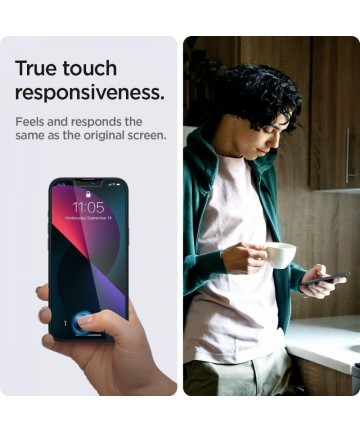 Spigen Glas.tR EZ Fit Privacy Tempered Glass for iPhone 13 Pro Max - 2 pcs.