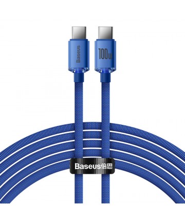 Baseus Crystal Shine Series cable USB cable for fast charging and data transfer USB Type C - USB Type C 100W 2m blue (CAJY000703)